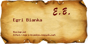 Egri Bianka névjegykártya